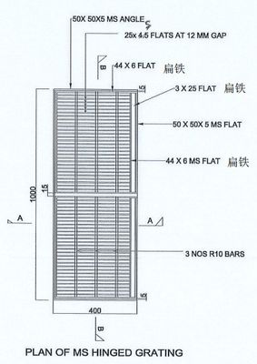 L'espace en acier plat de grilles de passage couvert d'acier inoxydable de précision 10 millimètres ou 11 millimètres et 12mm